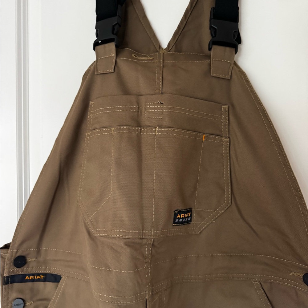 Ariat Tan Bib Overalls with Black Straps